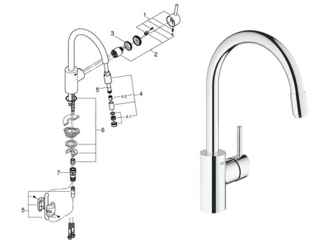 Grohe Pull Out Kitchen Tap Hose