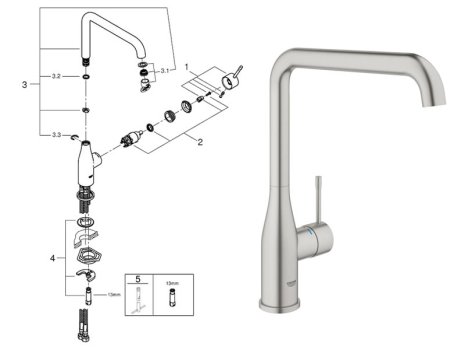 Viega Afvoerprogramma - 6963 / Tempoplex afvoer 115 X 40/50 (), Sifon voor bad/douchebak, verkoop per: 1 x 1 stuk - 634100, 4015211634100