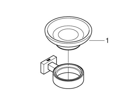 Grohe Essentials Cube Soap Dish With Holder - Chrome (40754001) spares breakdown diagram