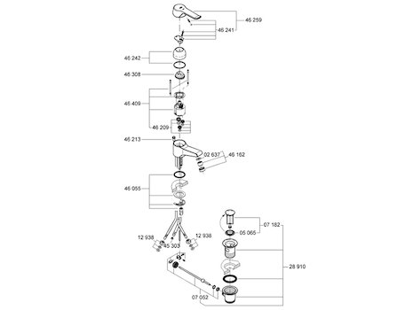 Grohe Euroeco Special mixer tap (33123000) spares breakdown diagram