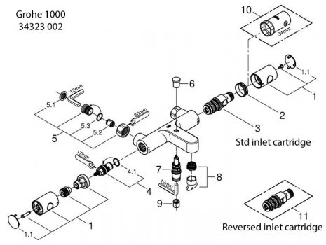 Grohe joint Universal 0122400M 11 x 2, paquet de 10 pièces