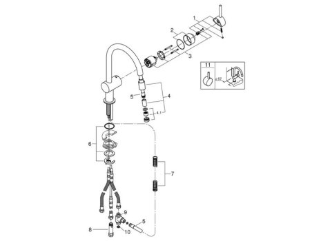 Grohe Minta Single Lever Sink Mixer - Chrome (32511000) spares breakdown diagram