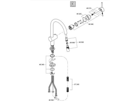 Grohe Minta Single Lever Sink Mixer - Supersteel (32322DC0) spares breakdown diagram