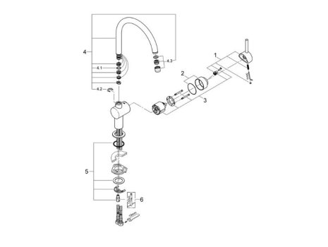 Grohe Minta Single Lever Sink Mixer - Supersteel (32917DC0) spares breakdown diagram