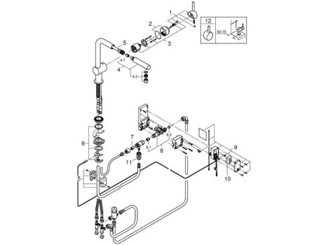 Grohe Minta Touch Electronic Single-Lever Sink Mixer - Chrome (31360001) spares breakdown diagram