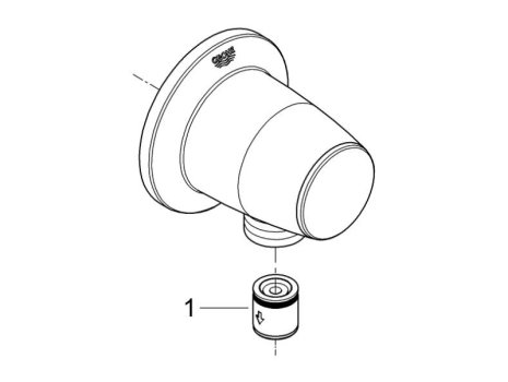 Grohe shower outlet elbow chrome (28405000) spares breakdown diagram