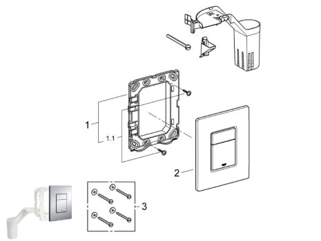 Grohe Skate Cosmopolitan Set Fresh Dual Flush Plate - Chrome (38805000) spares breakdown diagram