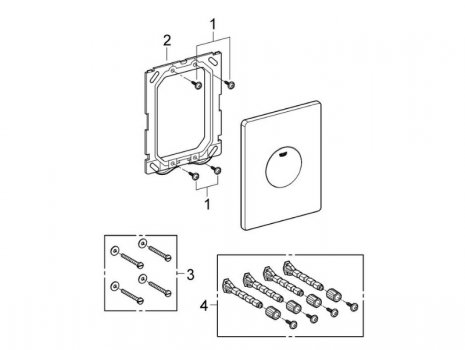 Grohe Skate Flush Plate - Chrome (38573000) spares breakdown diagram