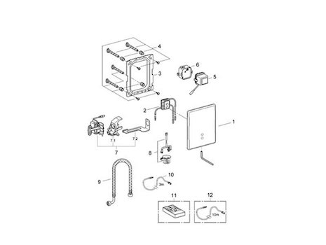 Grohe Tectron Skate Infra-red electronic for WC flushing cistern (38698000) spares breakdown diagram