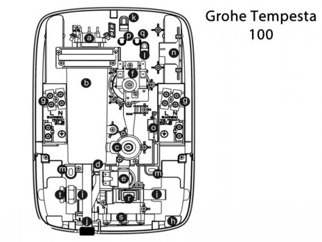 Grohe Tempesta 100 electric shower (26178000) spares breakdown diagram