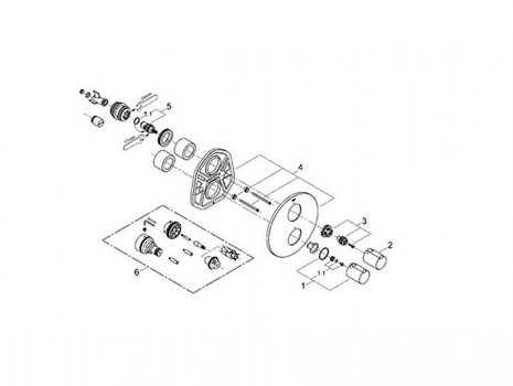 Grohe Tenso shower valve 1 outlet (19402000) spares breakdown diagram