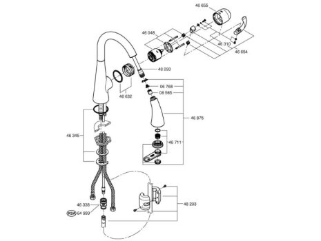 Grohe Zedra Single Lever Sink Mixer - Chrome (32294001) spares breakdown diagram
