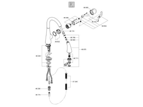 Grohe Zedra Single Lever Sink Mixer - Stainless Steel (32294SD1) spares breakdown diagram