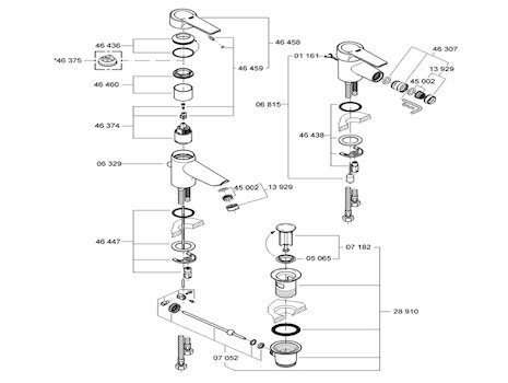 Grohe 33558 Eurostyle mono basin tap (33558000) spares breakdown diagram