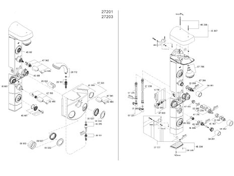 Grohe Aquatower 3000 shower spares (27203000) spares breakdown diagram