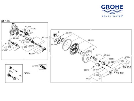 Grohe Atrio Jota - 19136 000 (19136000) spares breakdown diagram