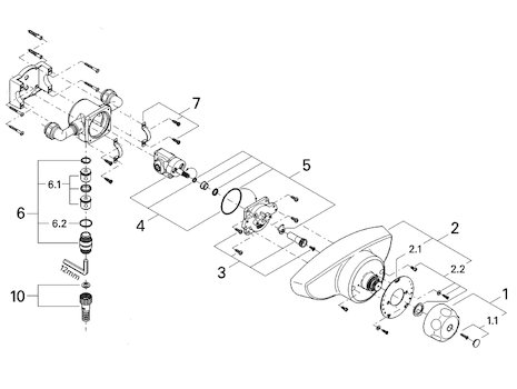 Grohe Grohsafe exposed pressure balanced shower valve spares (35237000) spares breakdown diagram