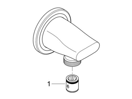 Grohe Ondus 1/2" wall outlet assembly - chrome (27190000) spares breakdown diagram