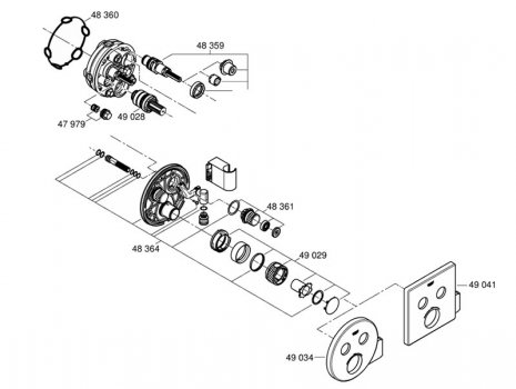 Grohetherm SmartControl (29120000) spares breakdown diagram