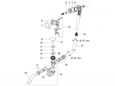 Hansgrohe Exafill S (58113000) spares breakdown diagram