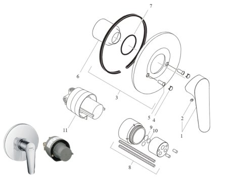 hansgrohe Logis E Manual Mixer Shower Set - Chrome (71608000)