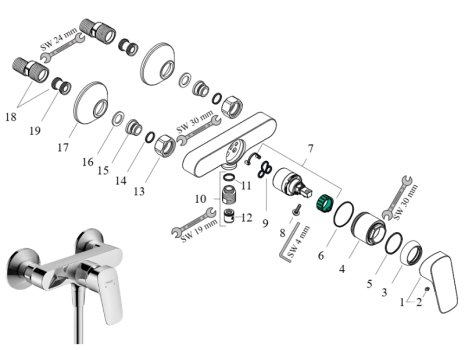 hansgrohe Logis Single Lever Exposed Manual Mixer Shower - Chrome (71600000)