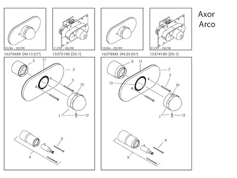 Hansgrohe Axor Arco Allegroh (16376) spares breakdown diagram