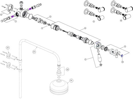 Heritage Ryde dual control exposed with fixed kit (SLCDUALMIN01) spares breakdown diagram