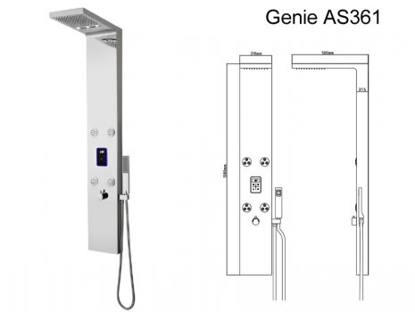 Hudson Reed Genie shower tower (AS361)