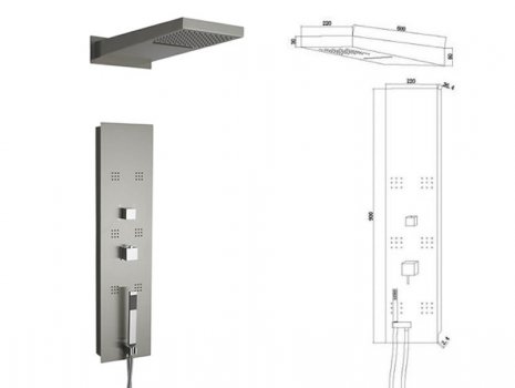 Hudson Reed Interval shower tower (PIN001) spares breakdown diagram