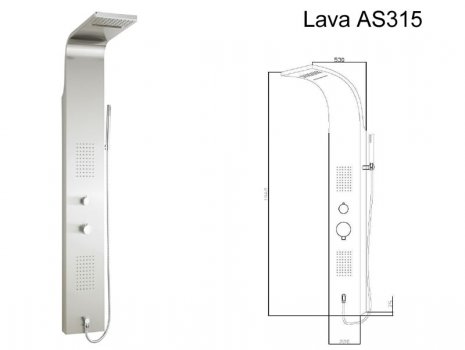 Hudson Reed Lava shower tower (AS315) spares breakdown diagram