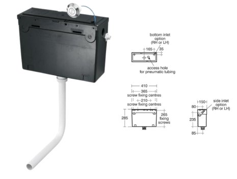 Ideal Standard Conceal 2 Universal Height Cistern - Bottom Inlet - 6 Litre Flush (S362367) spares breakdown diagram