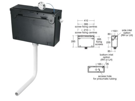 Ideal Standard Conceala 2 Cistern - Side Inlet - 6 litre flush (S362267) spares breakdown diagram