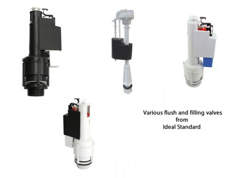 Ideal Standard flush and filling valves spares breakdown diagram