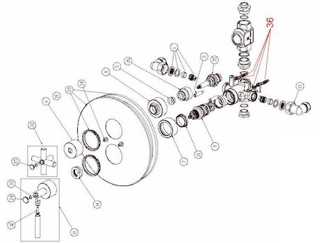 John Sydney recessed shower valve (JS EL SHCVO C) spares breakdown diagram