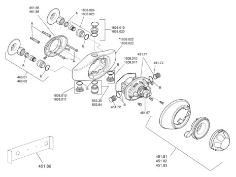 Mira Excel EV (2006-on) Thermostatic Mixer Shower - Chrome (1.1518.300) spares breakdown diagram