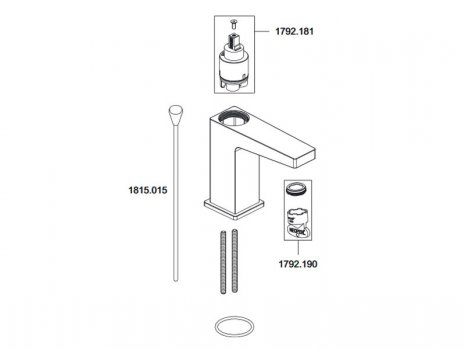 Mira Honesty monobloc basin mixer tap (2.1815.001) spares breakdown diagram