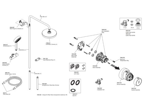 Mira Minimal Dual ERD Thermostatic Mixer Shower - Chrome (1.1943.002) spares breakdown diagram