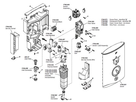 Mira Sport Multi-Fit SIngle Outlet - 9.0kW (1.1746.833) spares breakdown diagram