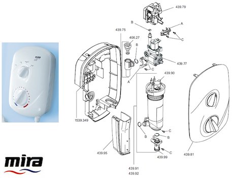 Mira Zest MK2 (2004-on) spares breakdown diagram