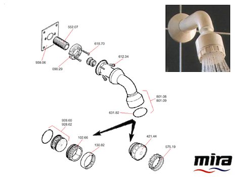 Mira 300 BIR spares breakdown diagram