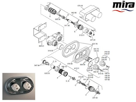 Mira 915 B spares breakdown diagram