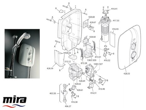 Mira Elite 2 (2000-2006) spares breakdown diagram