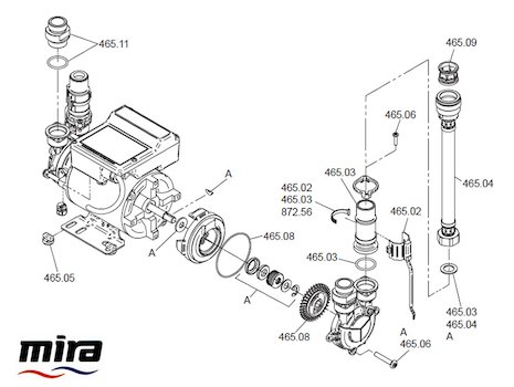 Mira Enduro spares breakdown diagram