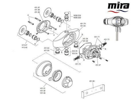 Mira Excel (2003-2005) spares breakdown diagram