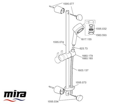 Mira L98B fittings spares breakdown diagram