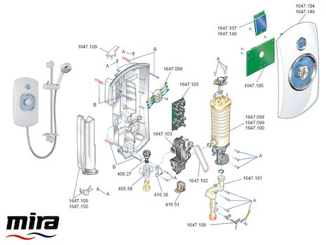 Mira Orbis spares breakdown diagram