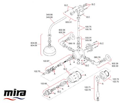 Mira Realm (1996-2010) spares breakdown diagram