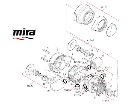 Mira Select (1998-2001) spares breakdown diagram