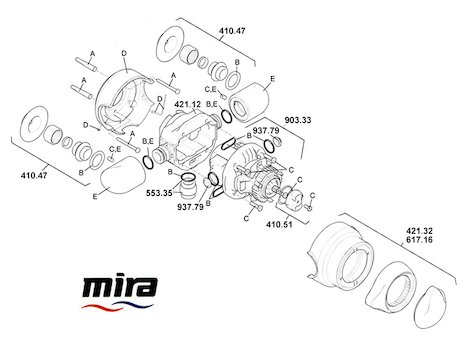 Mira Select (2001-2003) spares breakdown diagram